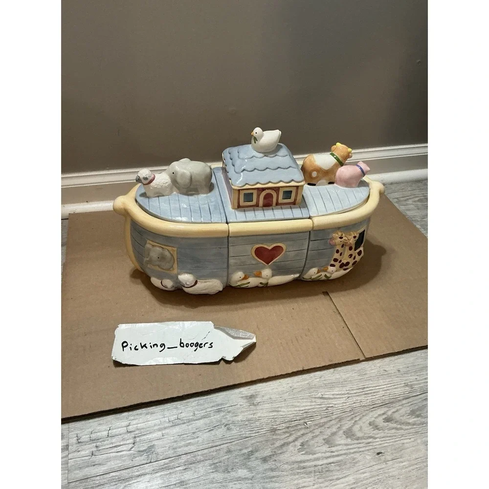 NOAH'S ARK CANISTER VINTAGE CERTIFIED INTL CORP SUSAN WINGATE SET 3 10